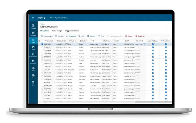Caspio no-code database