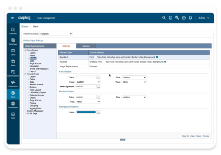 Caspio Product Screen