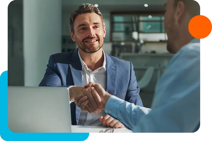 Partner shaking hands with Caspio