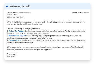 Welcome Email